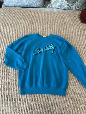 Sun Valley Teal Crewneck Sweater - Women’s Vintage 80’s Casual Pullover